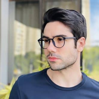 safine com br oculos de grau masculino redondo azul zeca 3