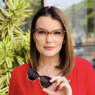 safine com br oculos feminino 2 em 1 clip on gatinho marrom degrade bianca