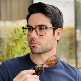 safine com br oculos 2 em 1 clip on masculino quadrado marrom henry 3