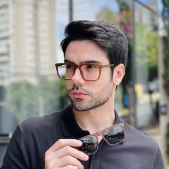 safine com br oculos 2 em 1 clip on masculino quadrado marrom gael 2