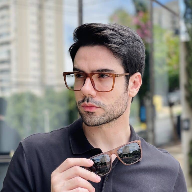 safine com br oculos 2 em 1 clip on masculino quadrado marrom gael 2