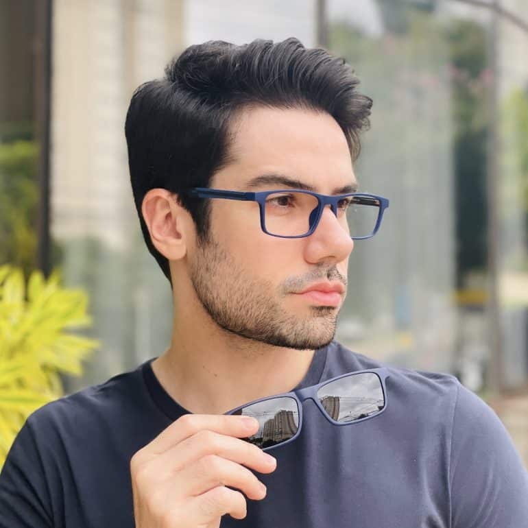 safine com br oculos 2 em 1 clip on masculino retangular azul roni 1