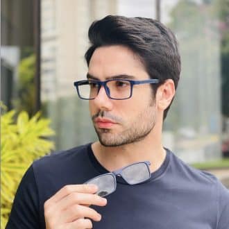 safine com br oculos 2 em 1 clip on masculino retangular azul roni 2