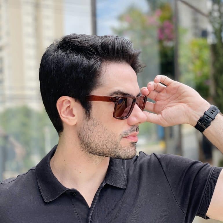 safine com br oculos de sol masculino quadrado marrom benicio 2