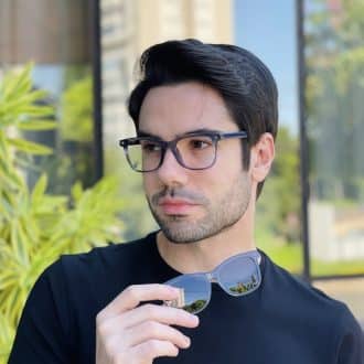 safine com br oculos 2 em 1 clip on masculino quadrado azul theo 1