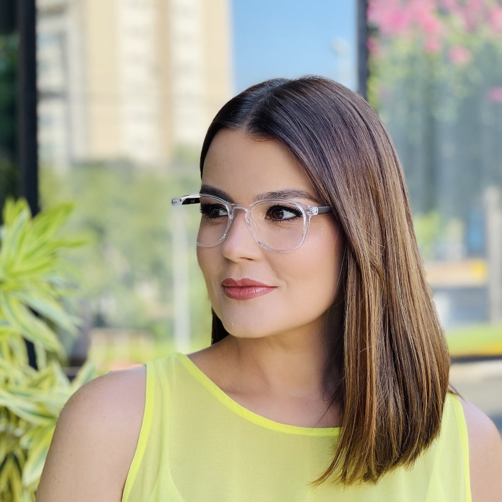 Óculos de Grau Feminino Redondo Transparente Babi - Safine