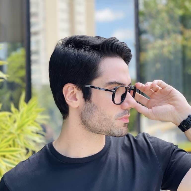 safine com br oculos de grau masculino aviador preto victor 2