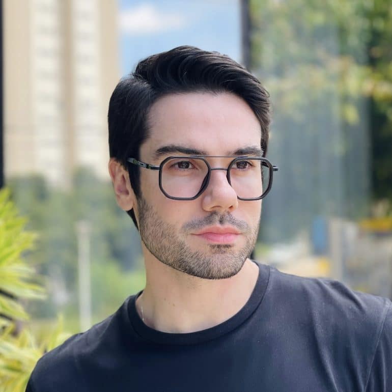 safine com br oculos de grau masculino aviador preto victor 3