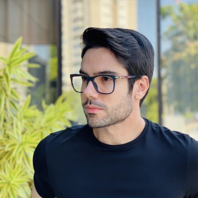 safine com br oculos de grau masculino quadrado azul nathan 2 0 3