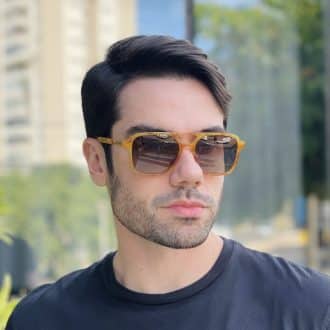 safine com br oculos de sol aviador masculino caramelo luan