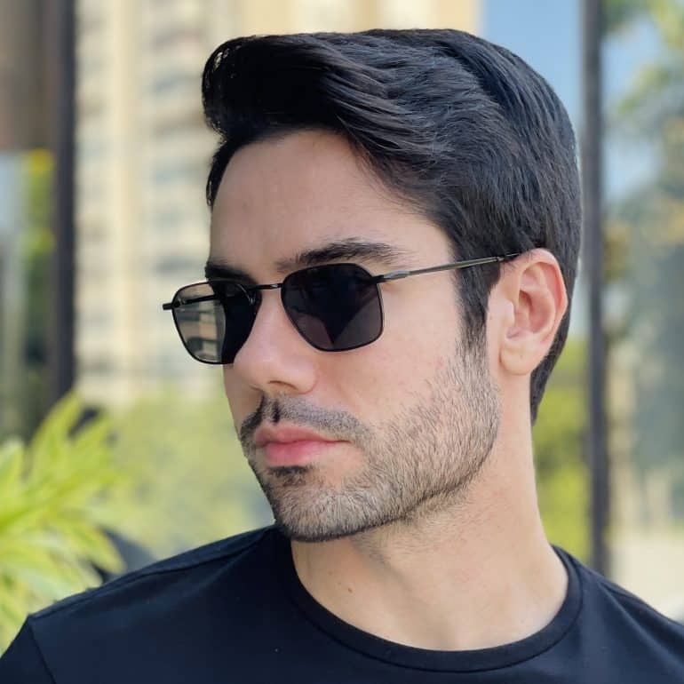 safine com br oculos de sol masculino quadrado preto matteo