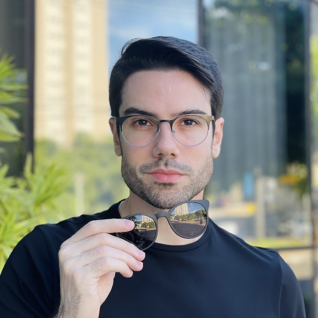safine com br oculos 2 em 1 clip on masculino redondo cinza daniel