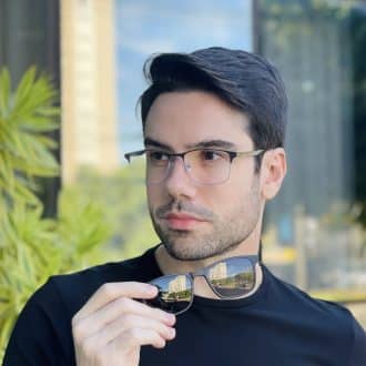 safine com br oculos 2 em 1 clip on masculino retangular cinza dudu 2