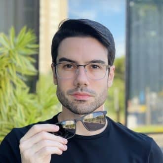 safine com br oculos 2 em 1 clip on masculino retangular cinza dudu