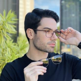 safine com br oculos 2 em 1 clip on masculino retangular marrom dudu 1