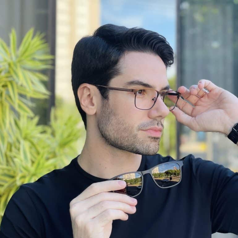 safine com br oculos 2 em 1 clip on masculino retangular marrom dudu 1