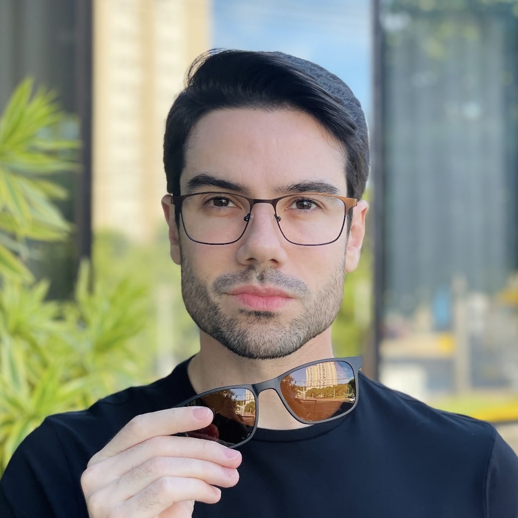 safine com br oculos 2 em 1 clip on masculino retangular marrom dudu