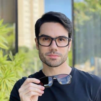 safine com br oculos 2 em 1 clip on masculino retangular marrom tony