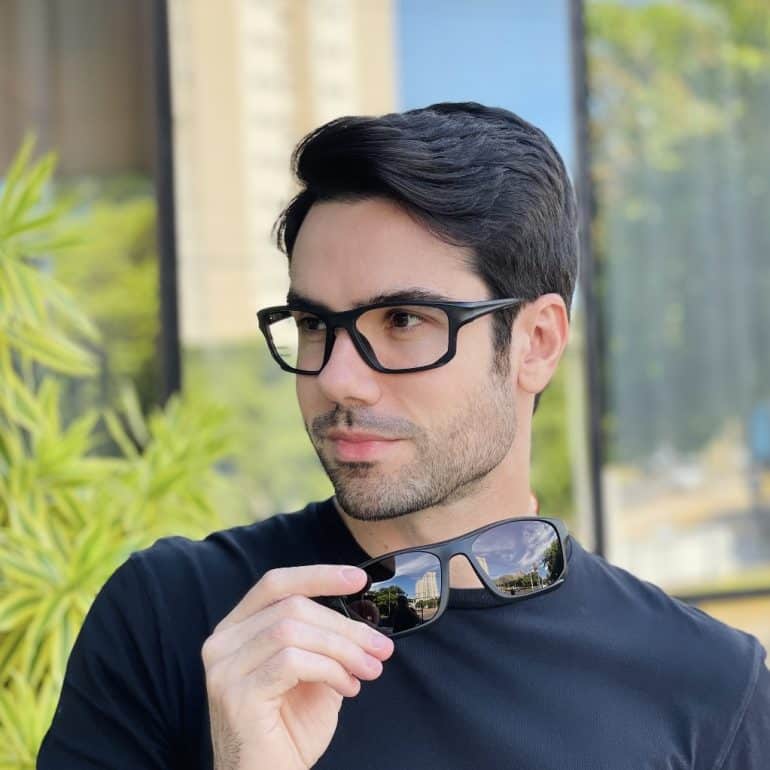 safine com br oculos 2 em 1 clip on masculino retangular preto tony 2