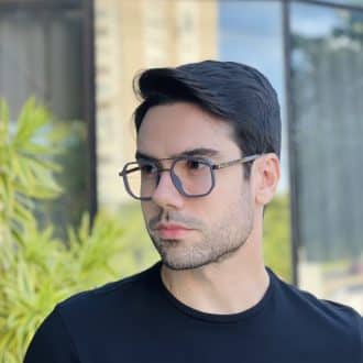 safine com br oculos de grau masculino aviador cinza victor 3