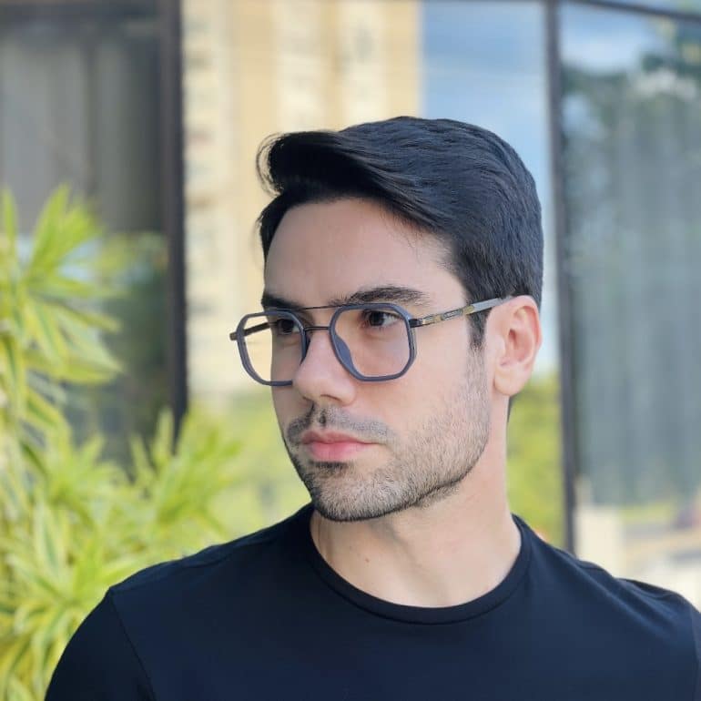safine com br oculos de grau masculino aviador cinza victor 3