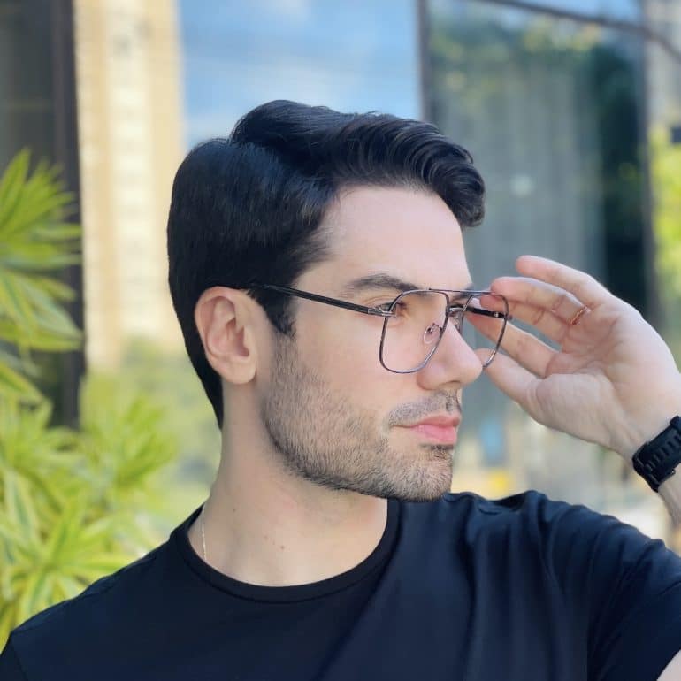 safine com br oculos de grau masculino aviador grafite pedro 2 0 2