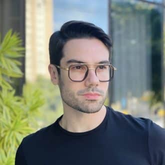 safine com br oculos de grau masculino aviador marrom victor 1