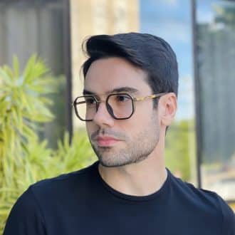 safine com br oculos de grau masculino aviador marrom victor 3