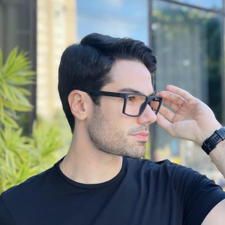 safine com br oculos de grau quadrado preto fosco benjamin 2 0 2
