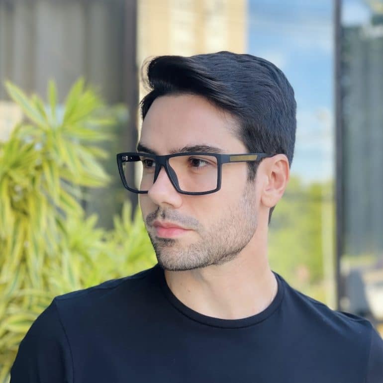 safine com br oculos de grau quadrado preto fosco benjamin 2 0 3