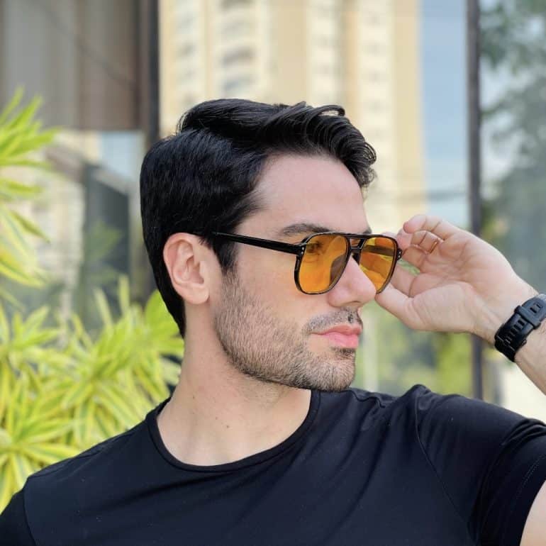 safine com br oculos de sol aviador masculino amarelo alex 2
