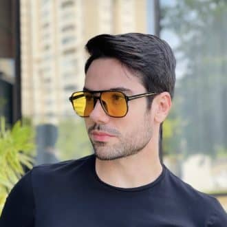 safine com br oculos de sol aviador masculino amarelo alex 3