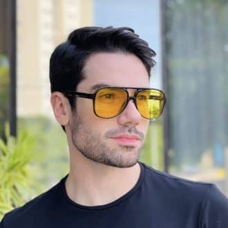 safine com br oculos de sol aviador masculino amarelo peter 1