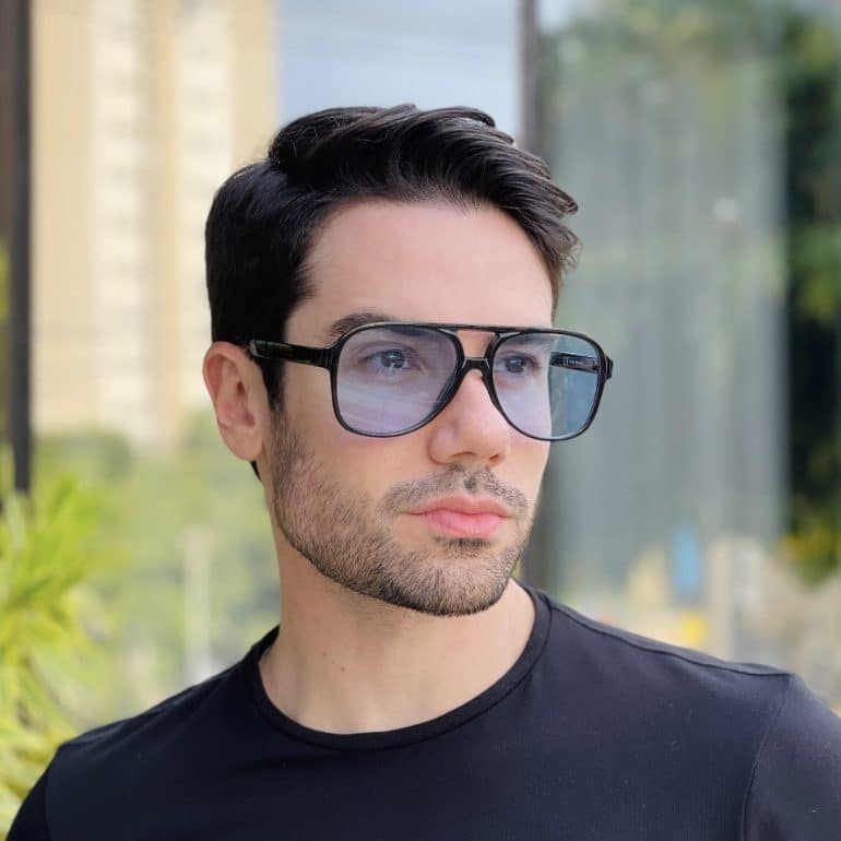 safine com br oculos de sol aviador masculino azul peter 3