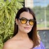 safine com br oculos de sol feminino redondo amarelo alice