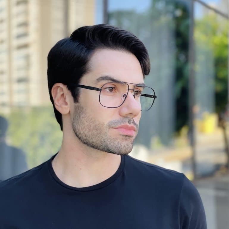 safine com br oculos de grau masculino aviador preto fosco yuri 2 0 1