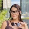 safine com br oculos feminino 2 em 1 clip on quadrado marrom isis 2 0