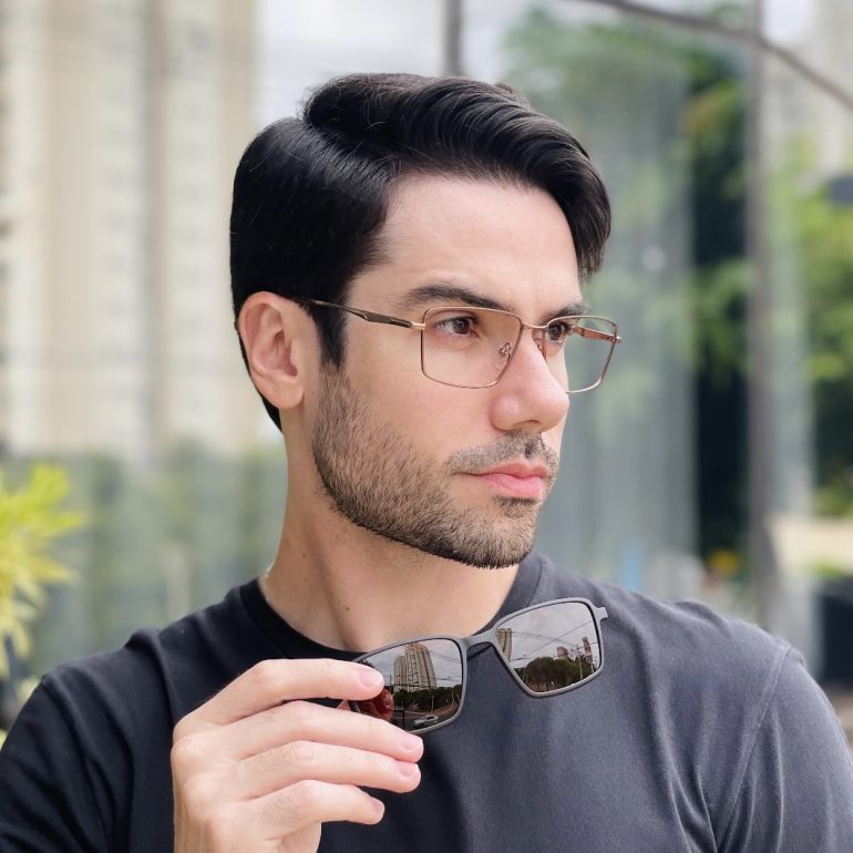 safine com br oculos 2 em 1 clip on masculino retangular marrom emanuel 1