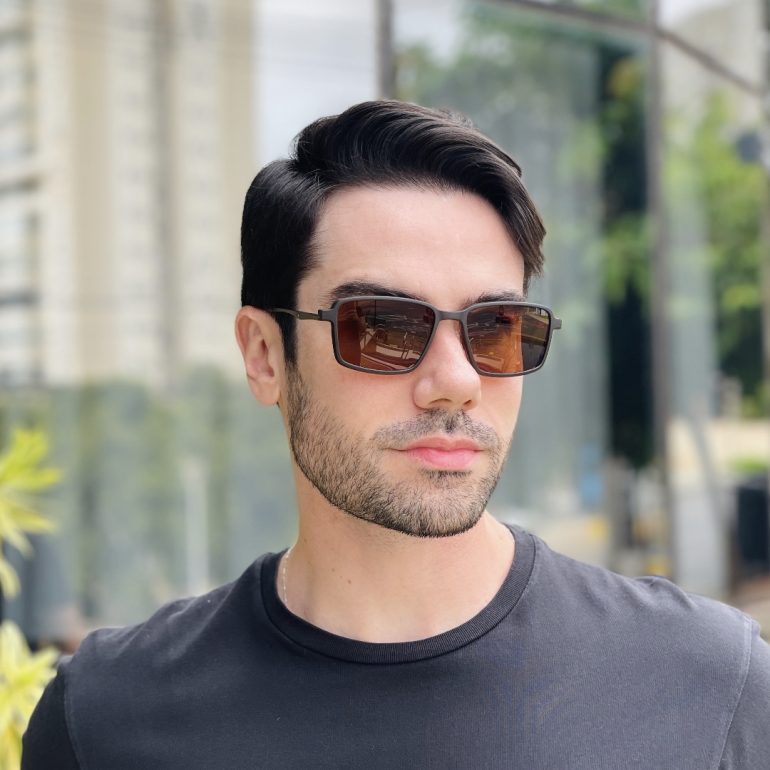 safine com br oculos 2 em 1 clip on masculino retangular marrom emanuel 6