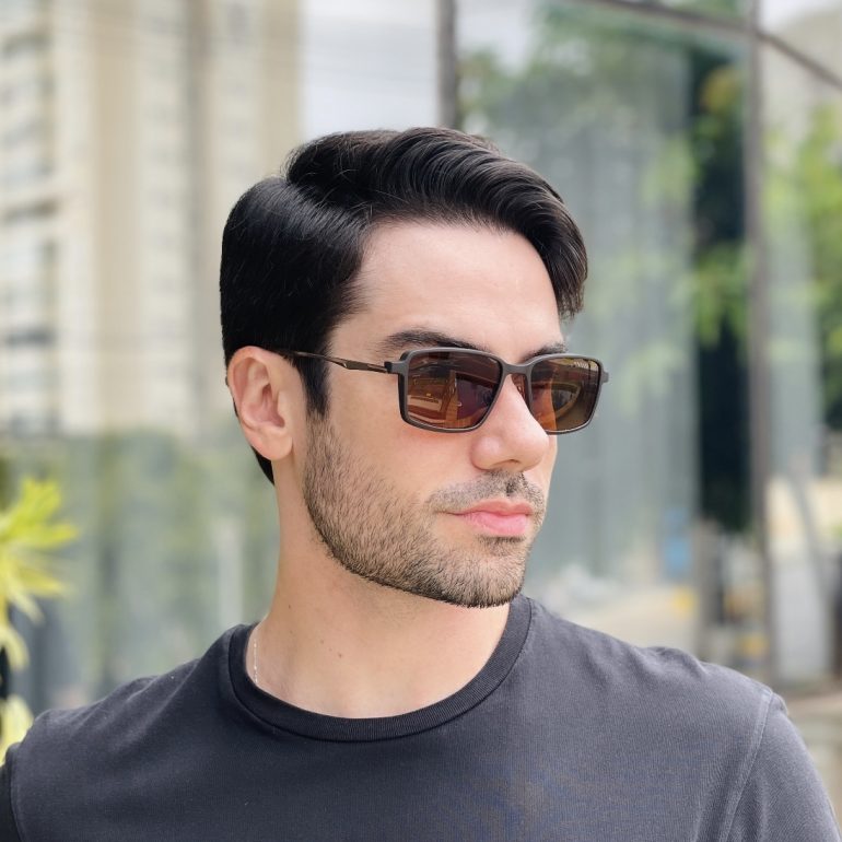 safine com br oculos 2 em 1 clip on masculino retangular marrom emanuel 7