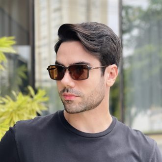 safine com br oculos 2 em 1 clip on masculino retangular marrom emanuel 8