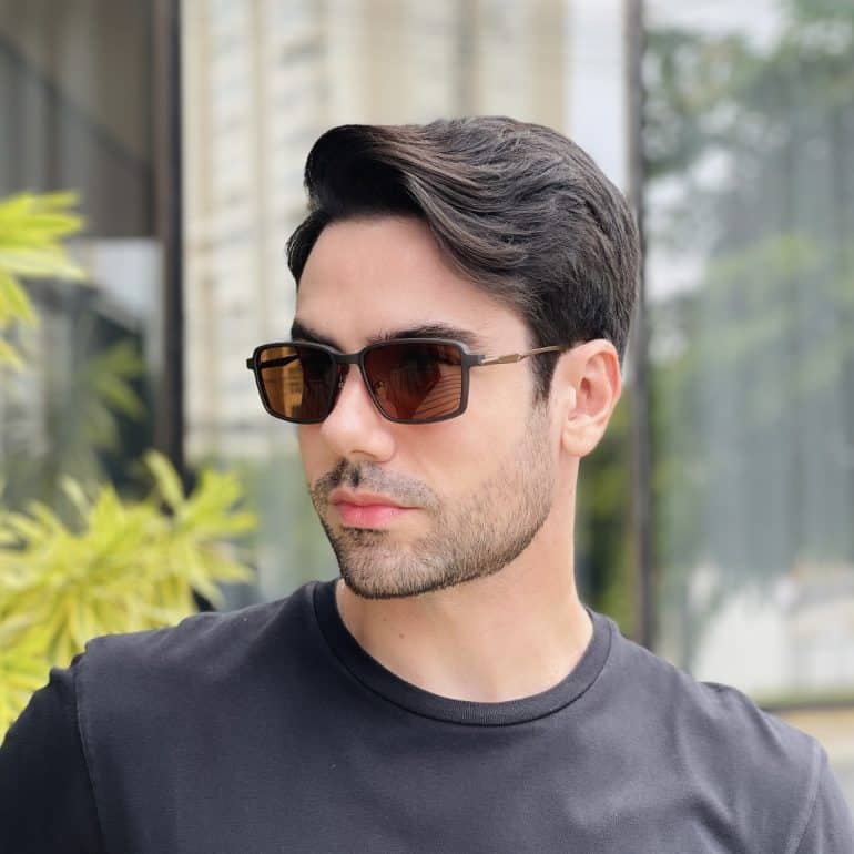 safine com br oculos 2 em 1 clip on masculino retangular marrom emanuel 8