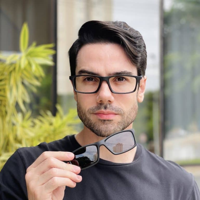 safine com br oculos 2 em 1 clip on masculino retangular preto vicente