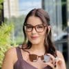 safine com br oculos 2 em 1 clip on quadrado marrom transparente duda