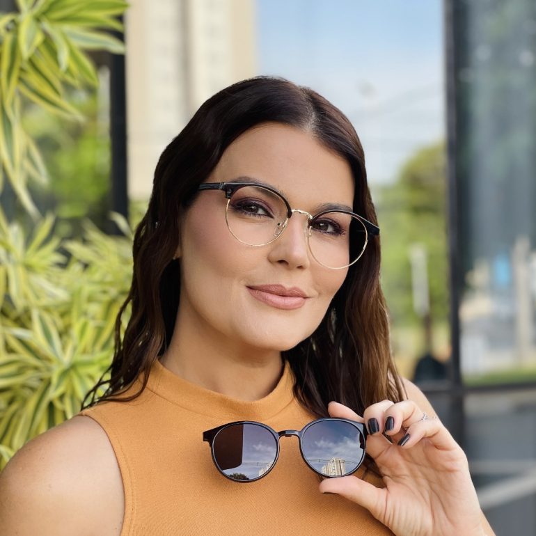 safine com br oculos 2 em 1 clip on redondo marrom polly