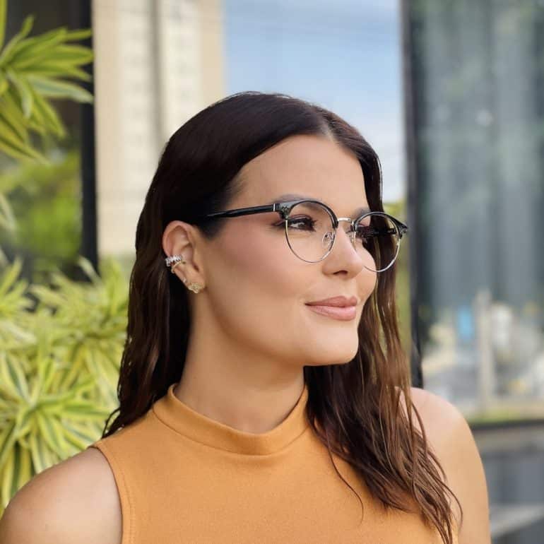 safine com br oculos 2 em 1 clip on redondo preto e prata polly 5