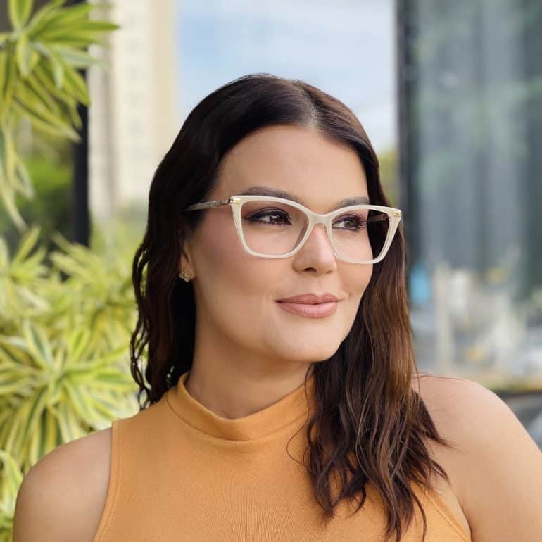 safine com br oculos de grau feminino gatinho bege karen 2