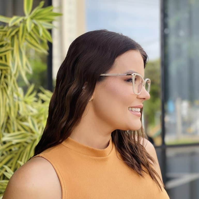 safine com br oculos de grau feminino gatinho bege karen 3