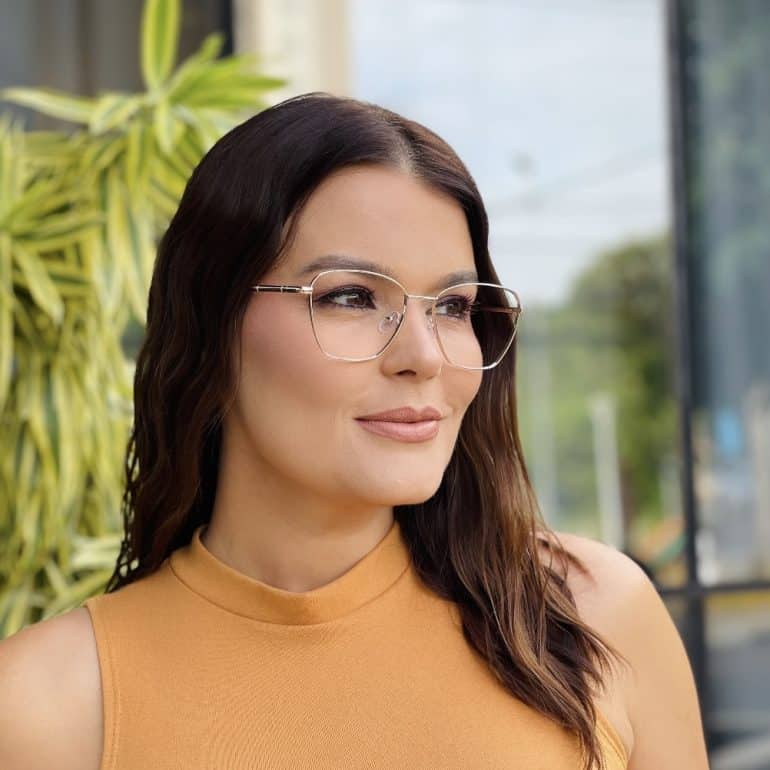 safine com br oculos de grau feminino gatinho dourado clau 1