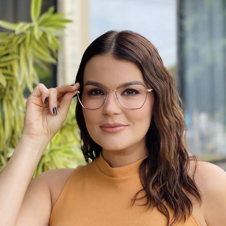 safine com br oculos de grau feminino gatinho marrom e rose clau 1